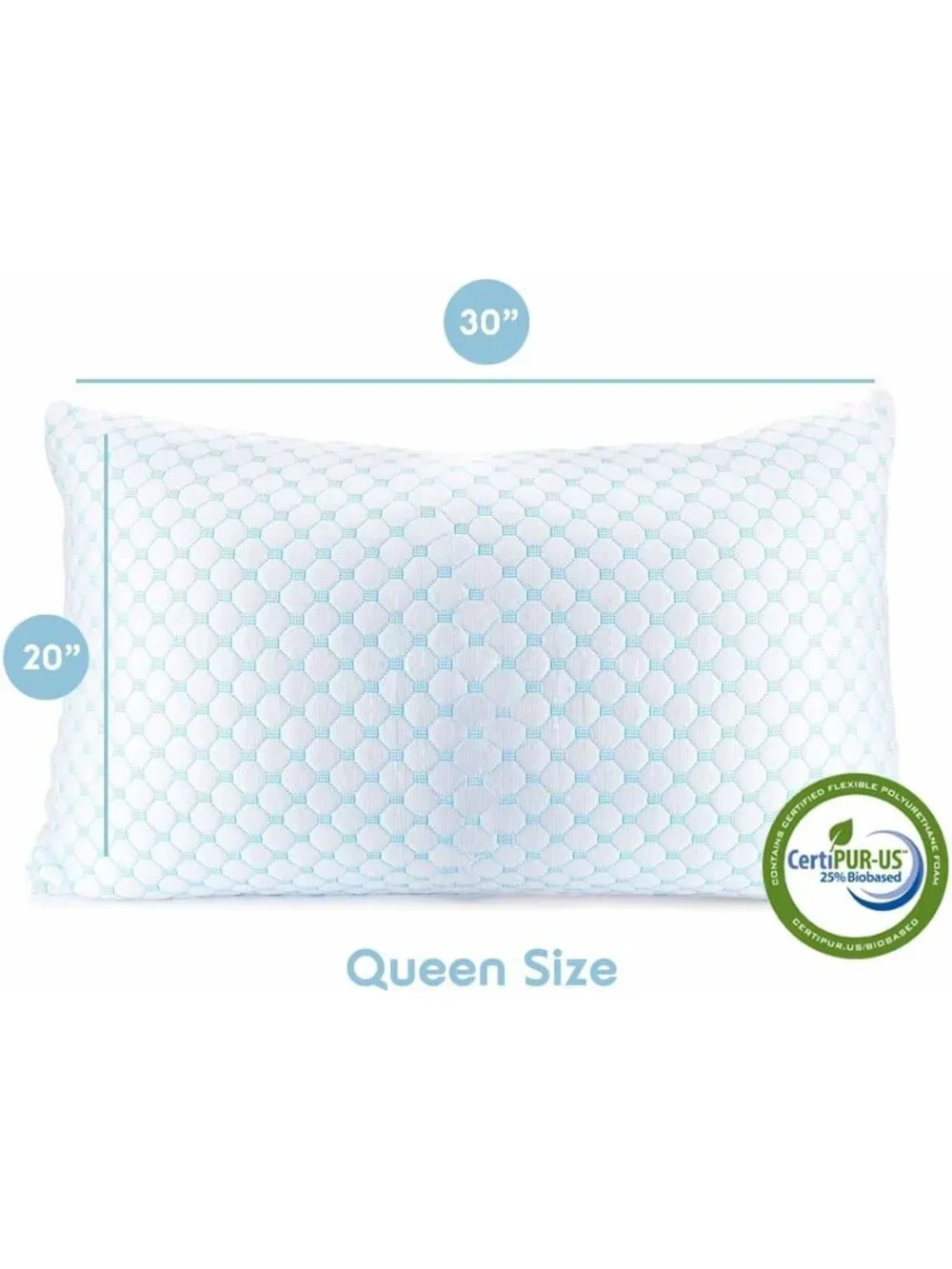 〽️Cooling Pillows for Sleeping Luxury Shredded Memory Foam Pillows Queen Set 2